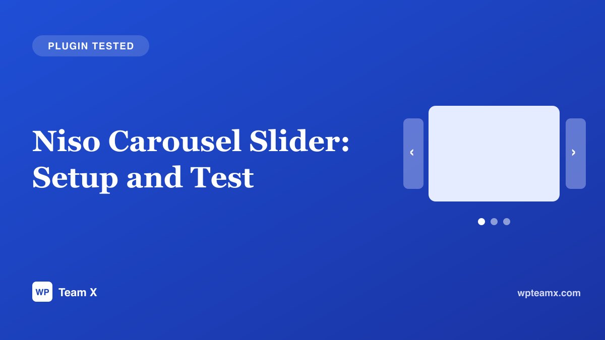 Niso Carousel Slider setup guide