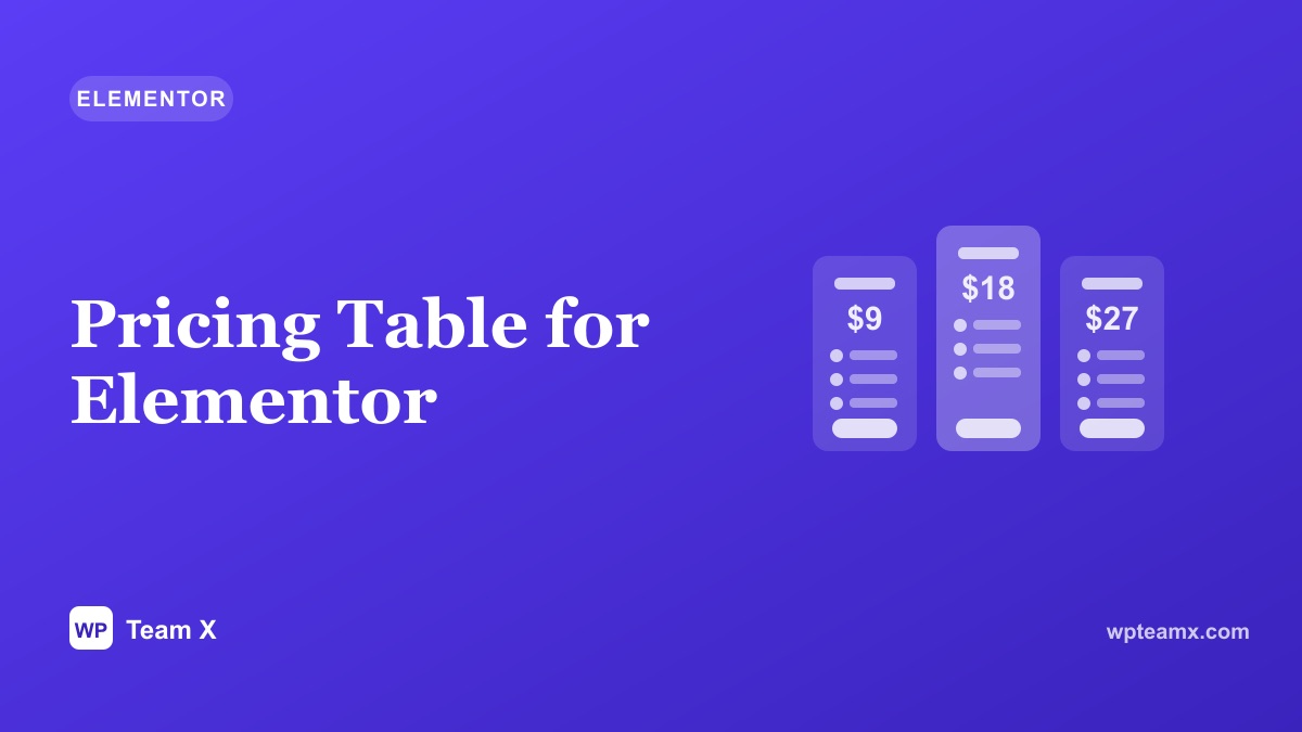 Pricing Table for Elementor